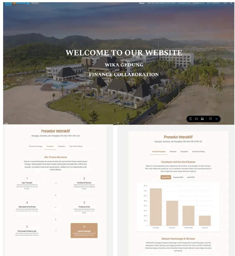 Finance division collaboration website preview